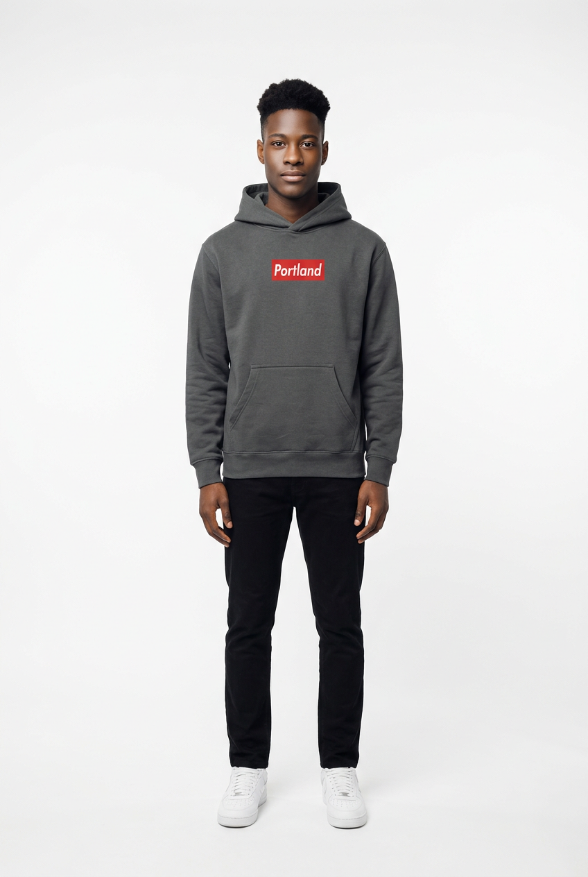 Portland Block Logo Hoodie~Space Grey