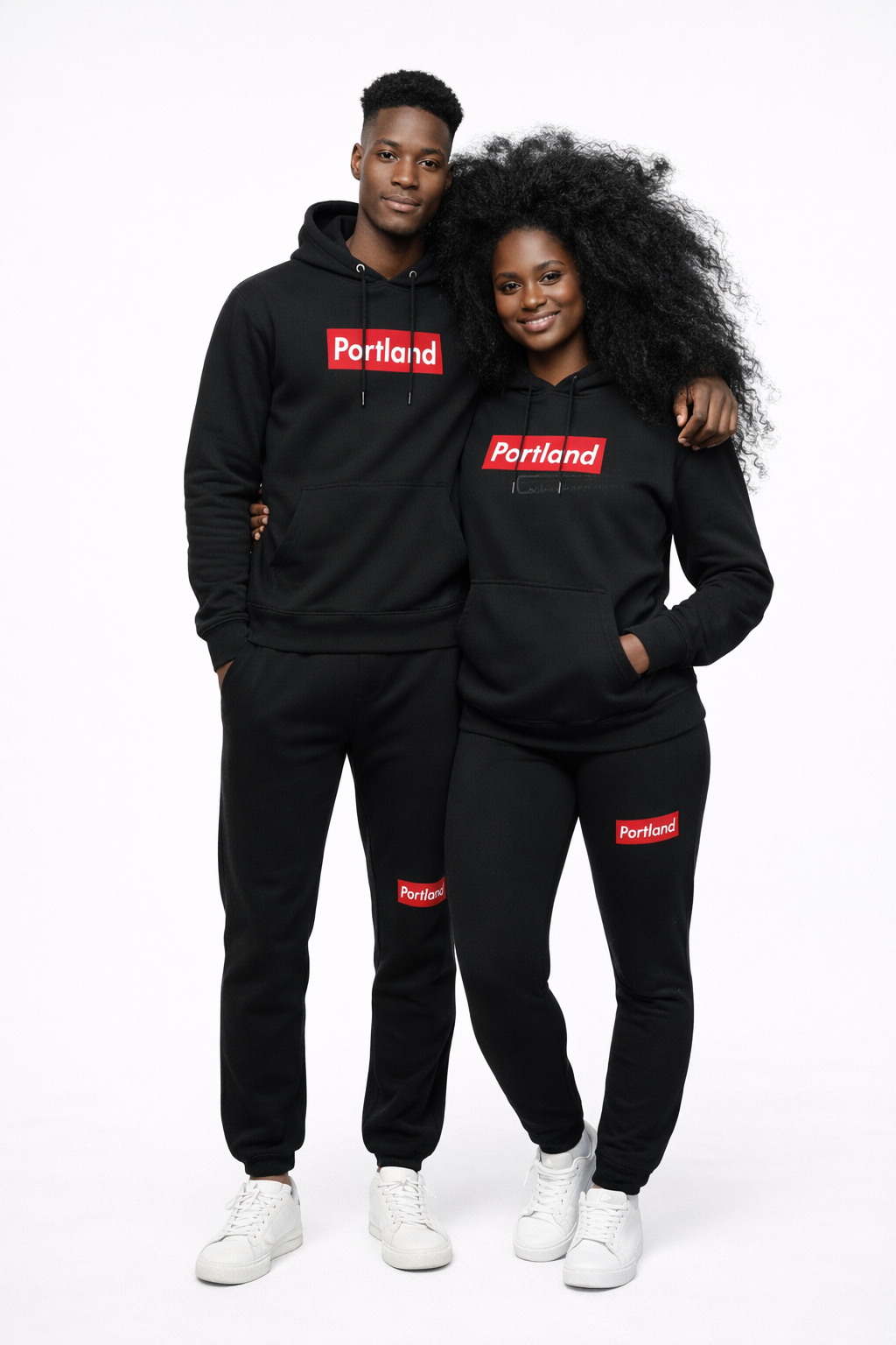 Portland Block Logo~Adult Premium 12oz Sweatpants~Black