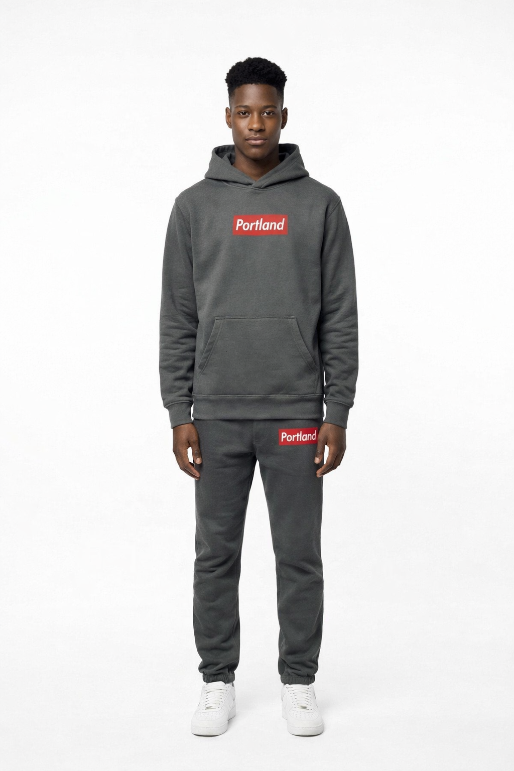 Portland Block Logo~Adult Premium 12oz Sweatpants~Space Grey