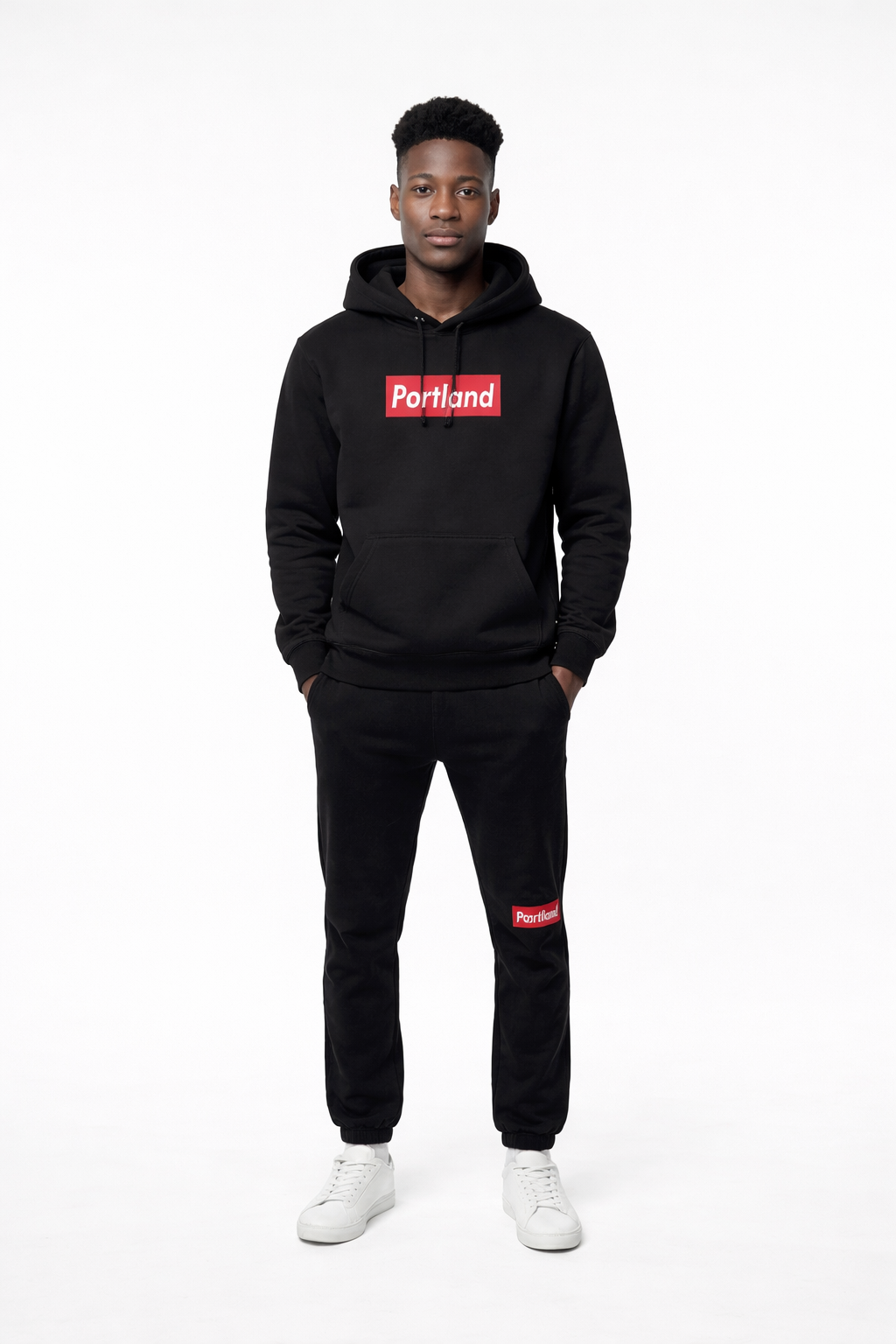 Portland Block Logo~Adult Premium 12oz Sweatpants~Black