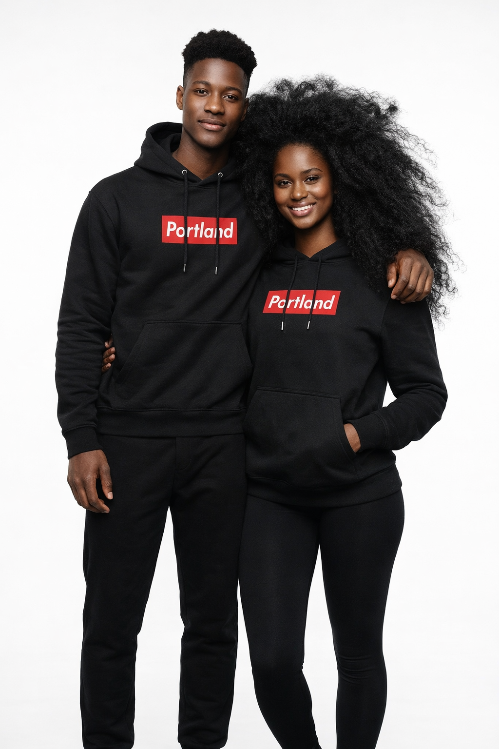 Portland Block Logo~Black Hoodie