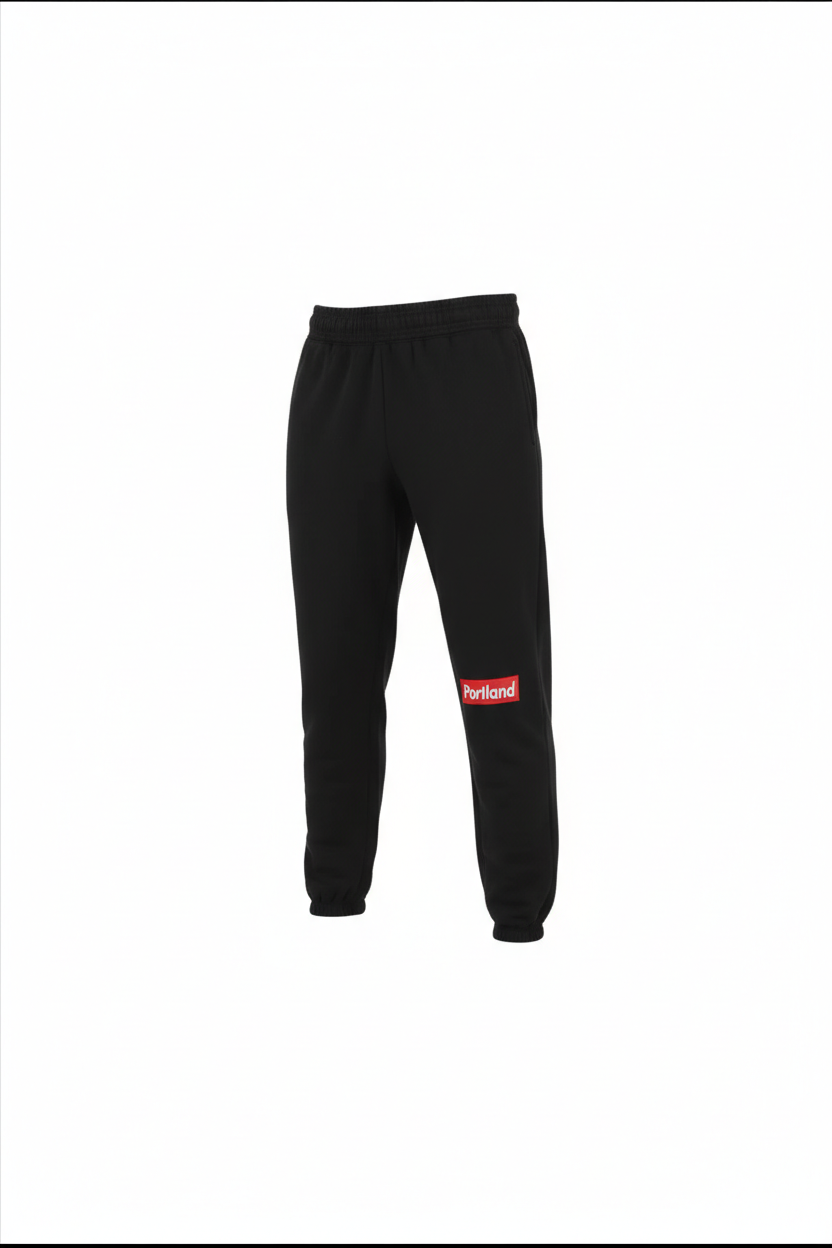 Portland Block Logo~Adult Premium 12oz Sweatpants~Black