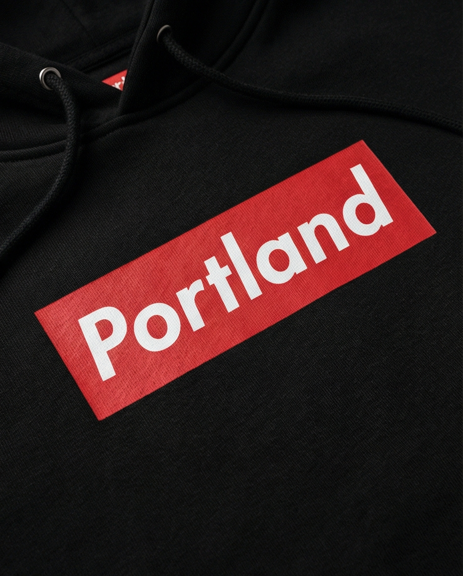 Portland Block Logo~Black Hoodie
