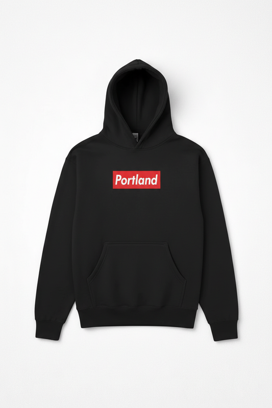 Portland Block Logo~Black Hoodie