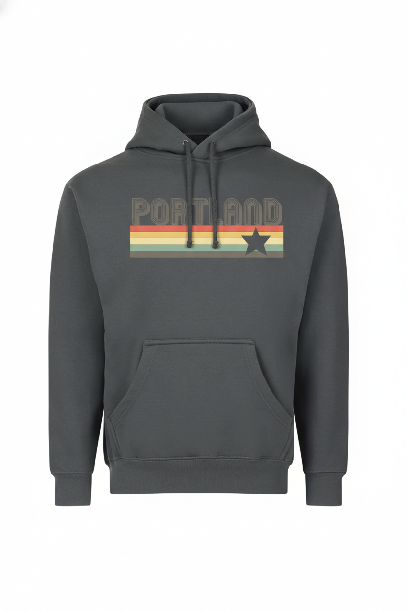 Portland Retro Logo Hoodie~Space Grey