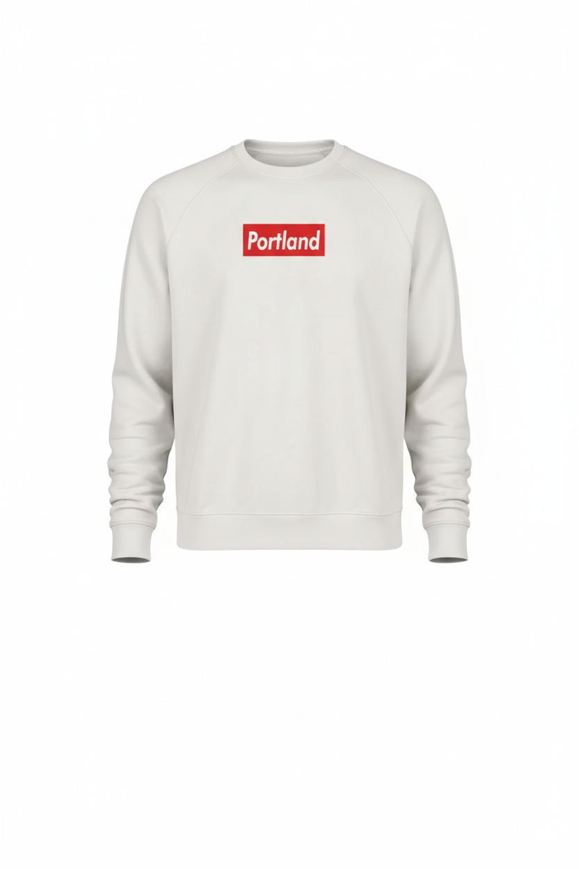 Portland Block Logo~Cool Grey Pullover~PREM HVYWHT 15.5oz