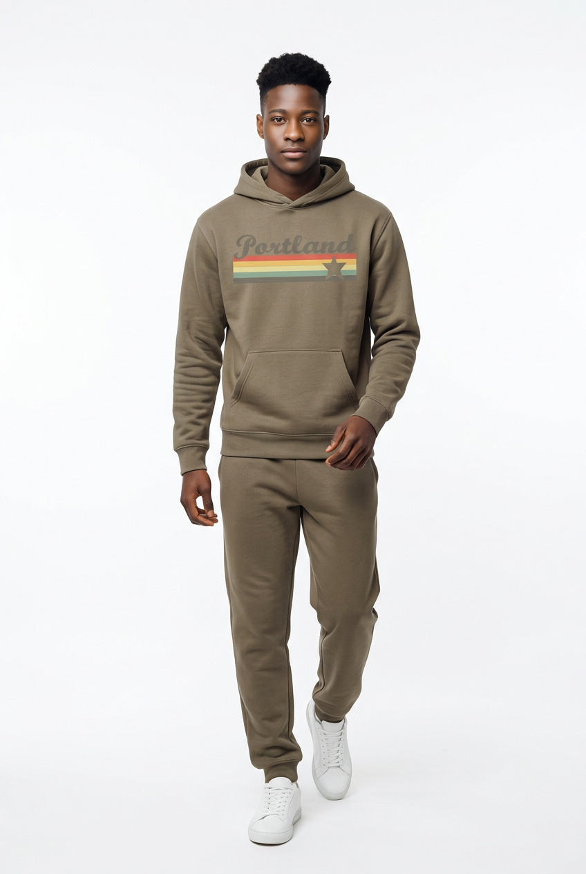 Classic Portland Logo Hoodie~Relaxed Grey
