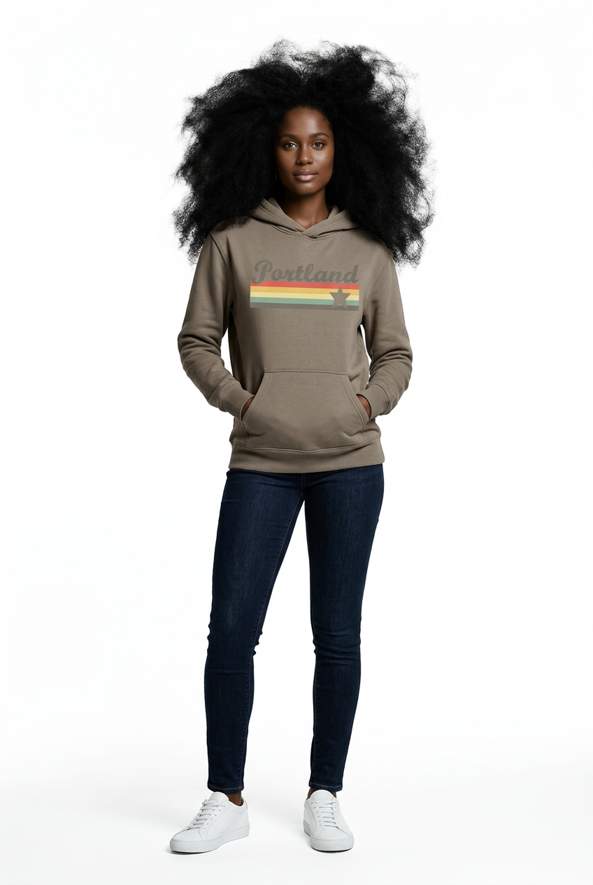 Classic Portland Logo Hoodie~Relaxed Grey