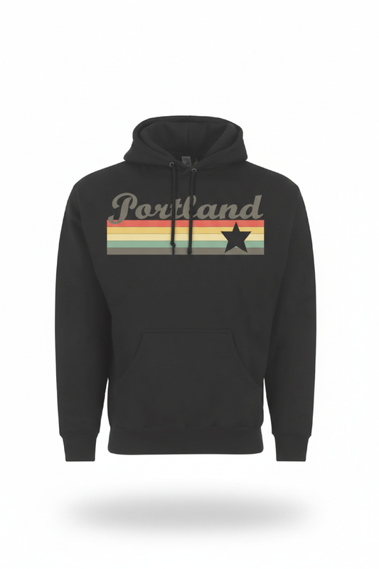 Classic Portland Logo Hoodie~Black
