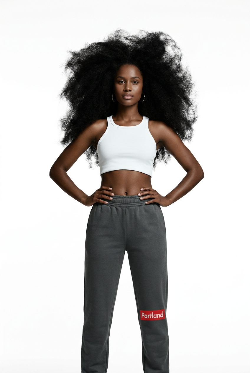 Portland Block Logo~Adult Premium 12oz Sweatpants~Space Grey